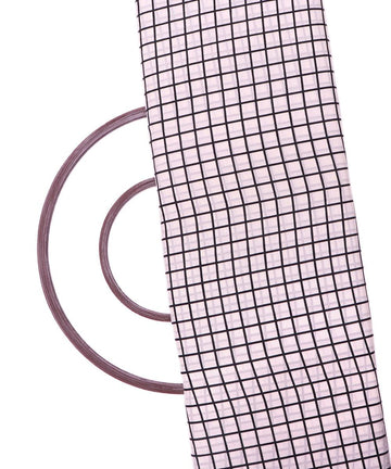 white black checks pattern crepe fabric